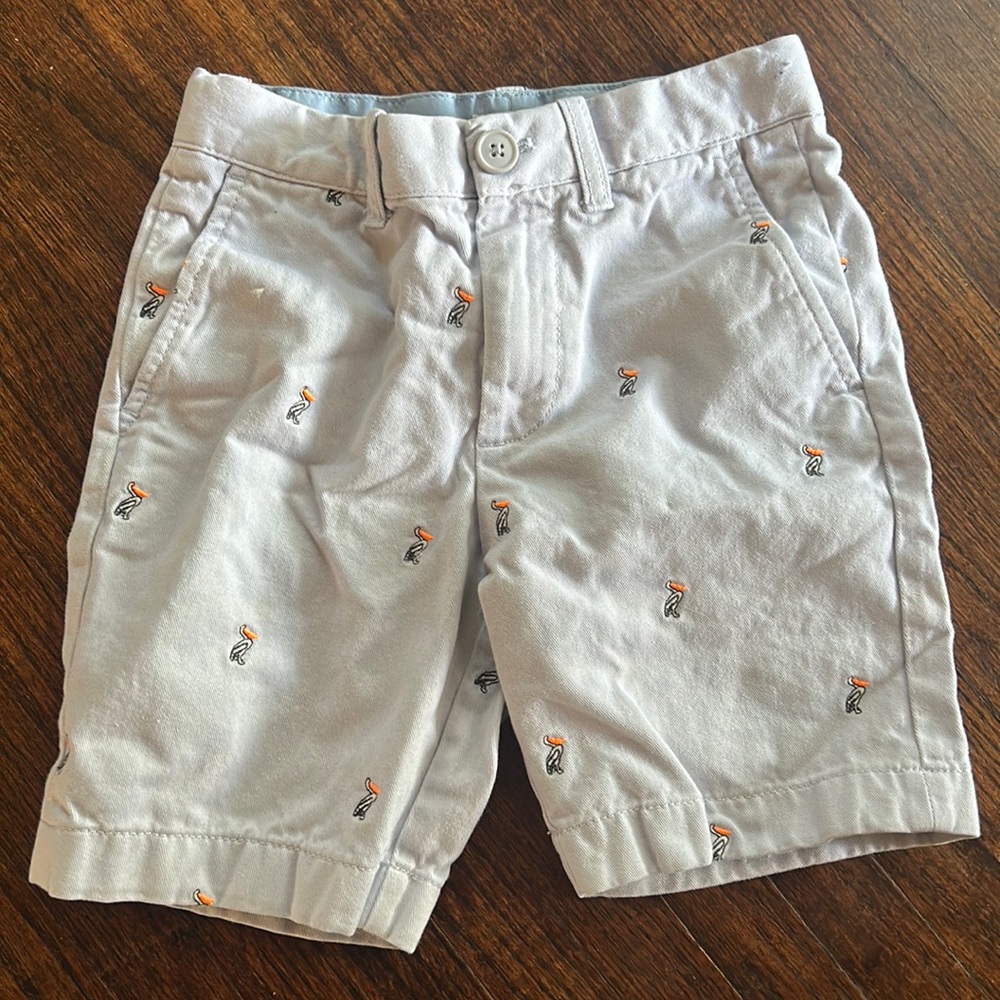 J crew Crewcuts blue boys shorts  size 6 birds never worn cotton